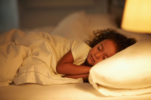 Girl sleeping after appointment at Dental Care of Burlington in Burlington, MA